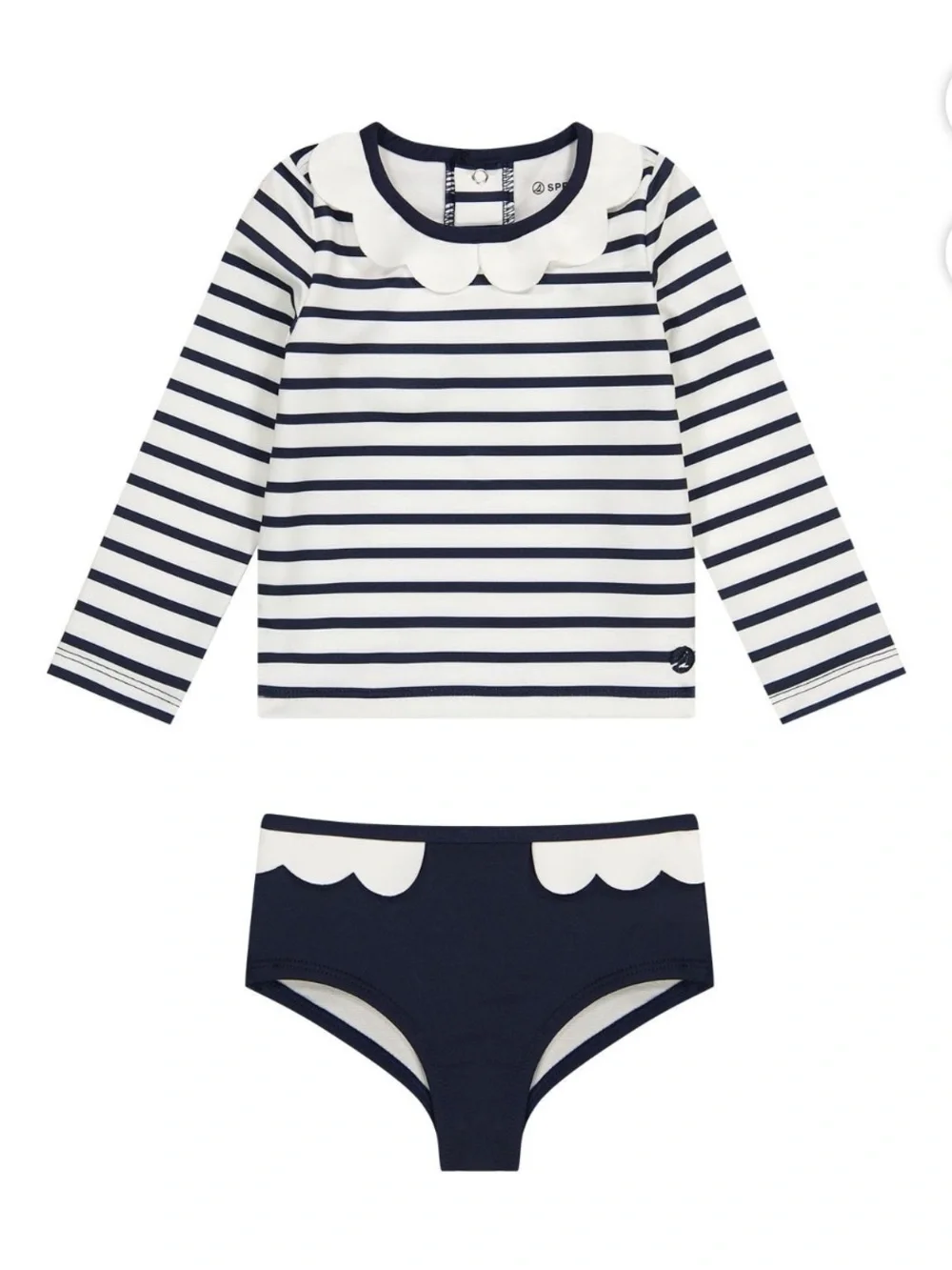 NWT Sperry Baby Rash Guard Swimsuit Set 6 Months Navy Stripe UPF 50+